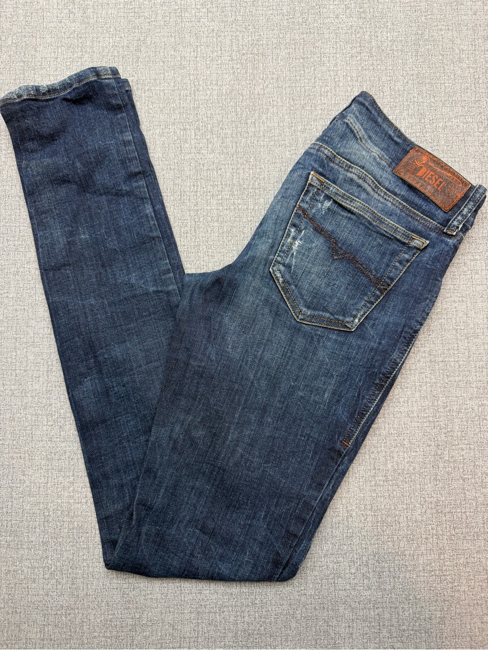 Diesel Grupee Super Slim-Skinny Low Waist Distressed Jeans | Made in Italy